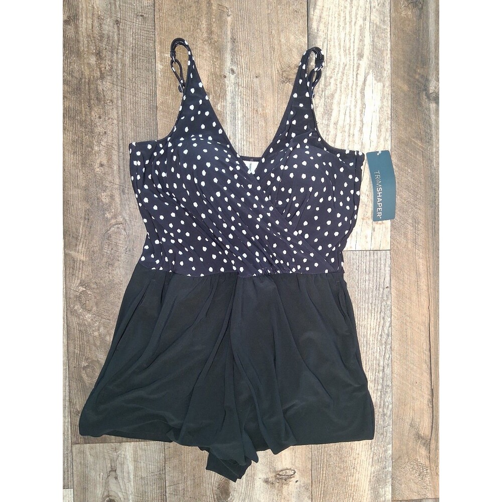 NEW! Women's Trimshaper Tummy Control Full Coverage Kim Romper Swimsuit, Size 16 - Picture 5 of 11